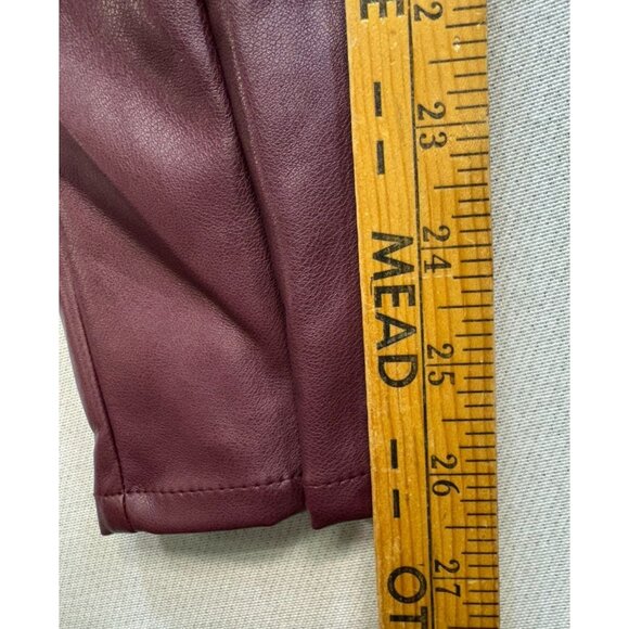Sofia Jeans By Sofia Vergara Rosa Jegging Size 4 Burgundy Faux Leather - Picture 8 of 12